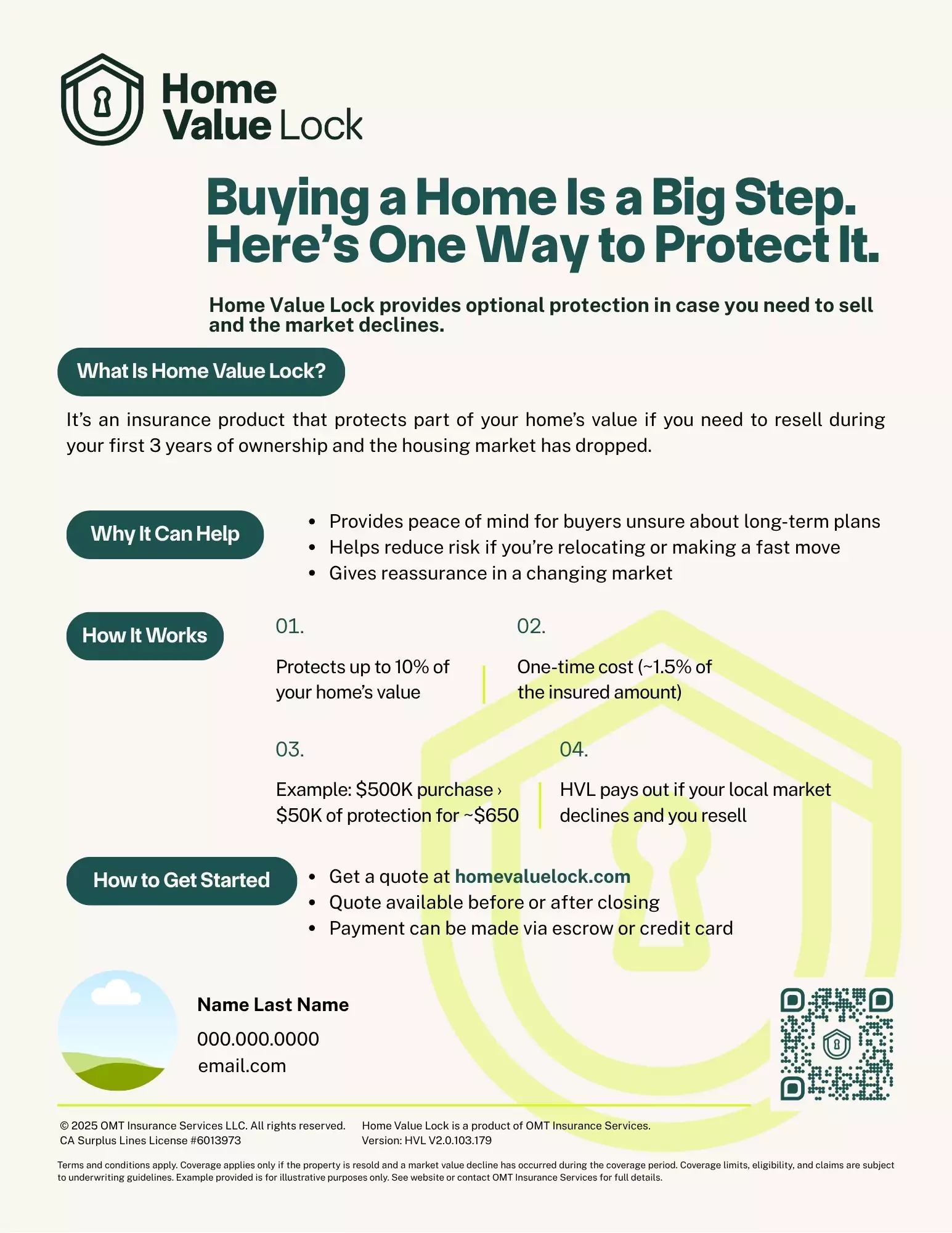 Home Value Lock marketing customizable flyer